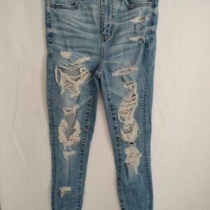 Trendy Ripped Blue Skinny Jeans